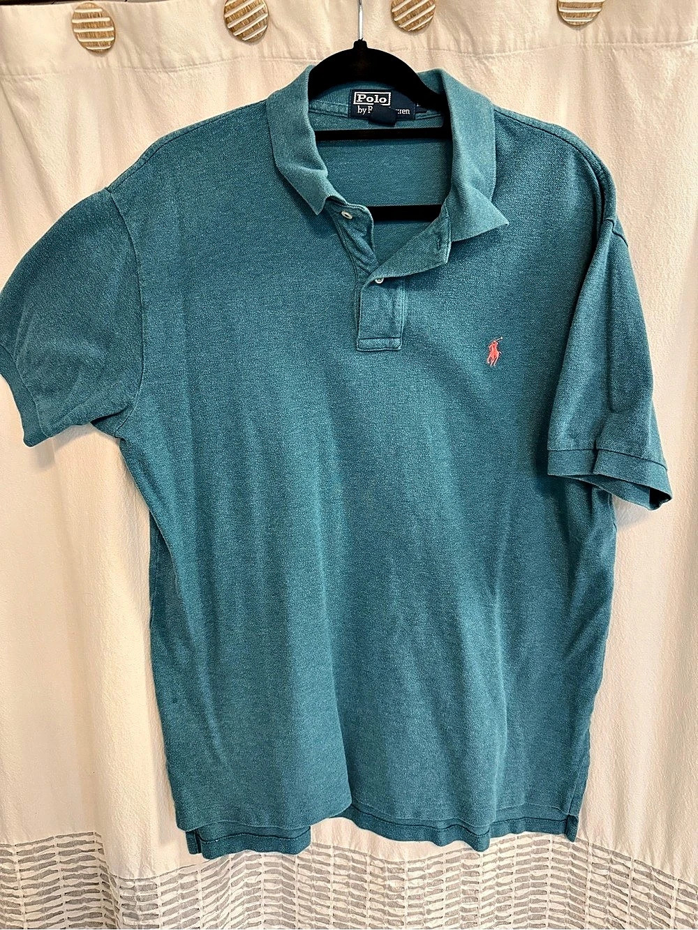 Vintage 90s Polo Ralph Lauren teal polo shirt 🐎